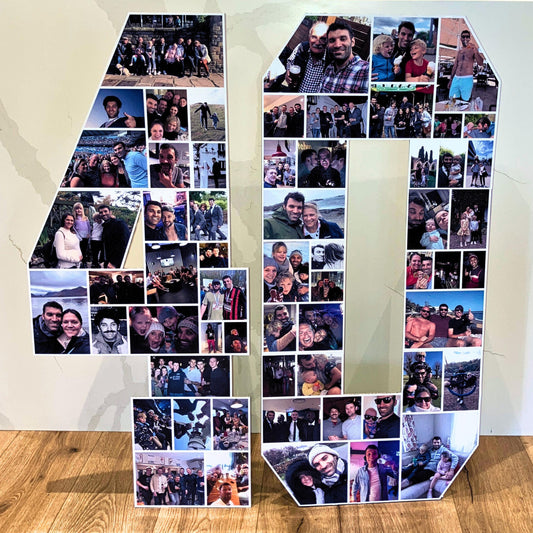 3ft Large Photo Collage Numbers - Personalised Decor Birthday Gift