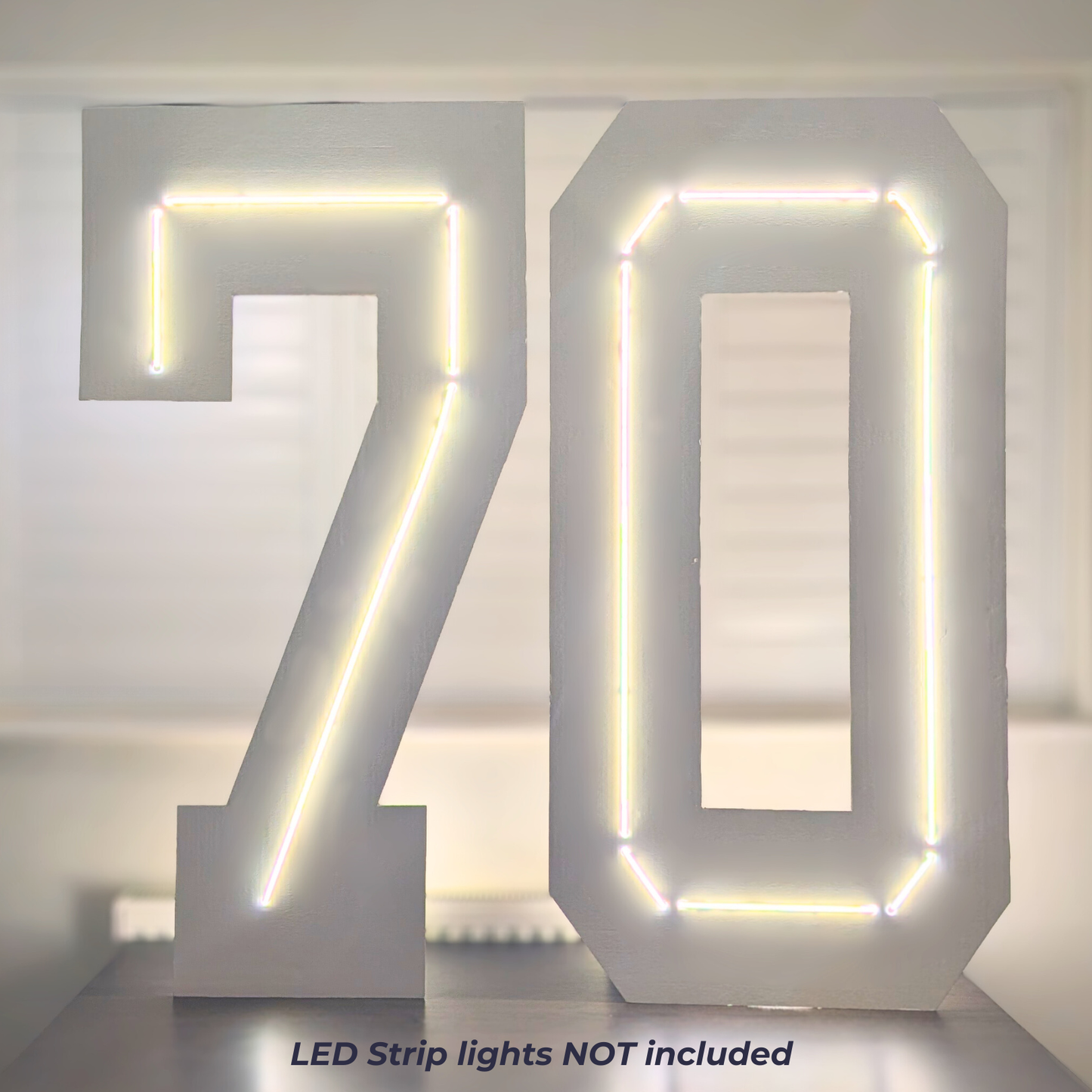 4ft Light-Up Numbers โ DIY Cardboard Number Party Decor (lights not included)