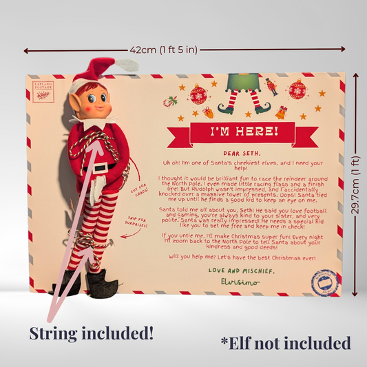 Elf on the Shelf Interactive Arrival Letter - Personalised A3 Display Board