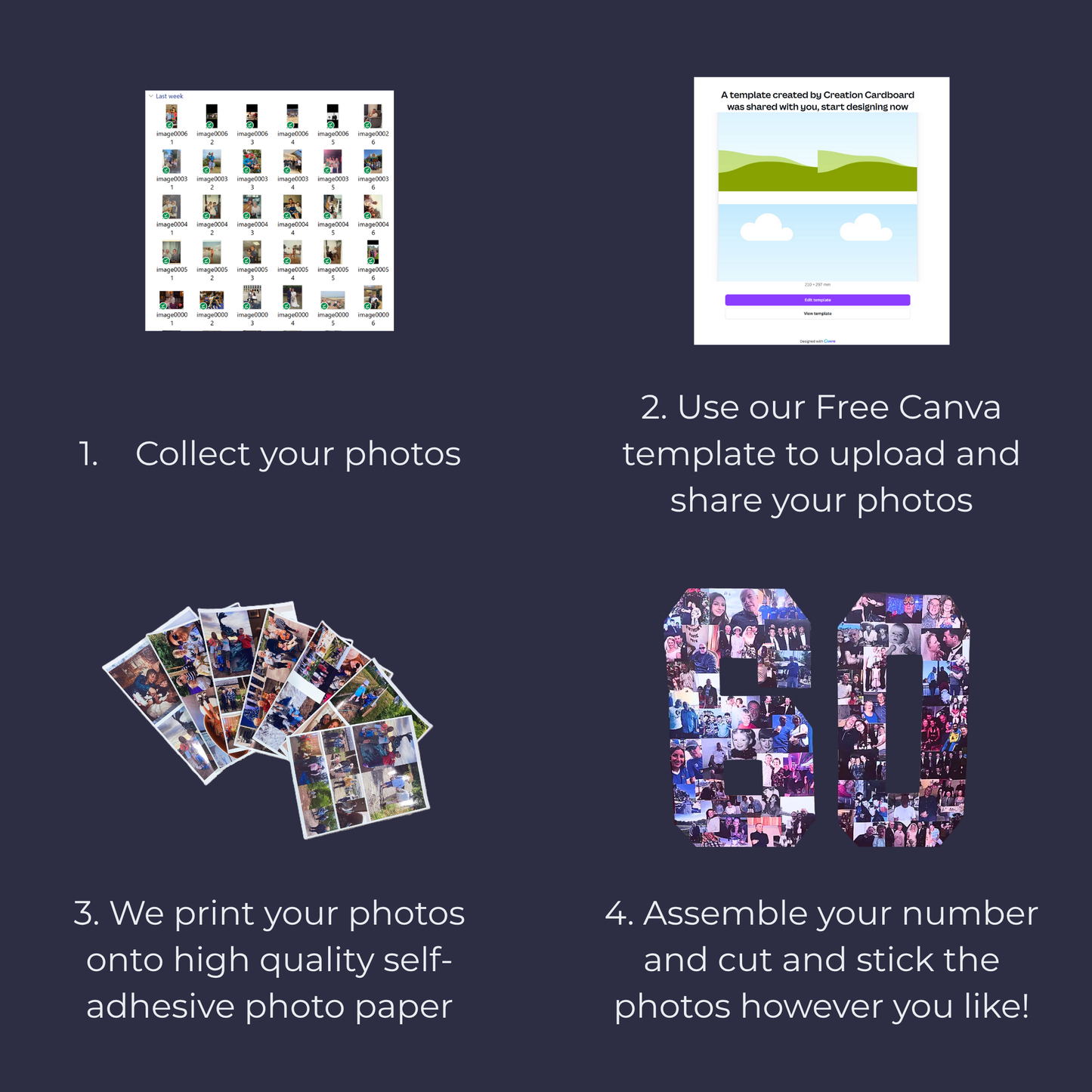77cm Large Photo Number Kit - DIY Birthday Decoration