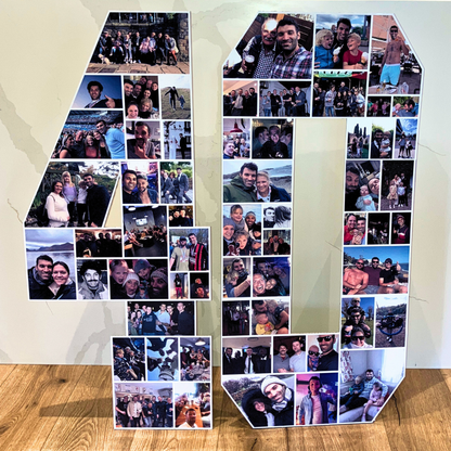 3ft Large Photo Collage Numbers - Personalised Decor Birthday Gift