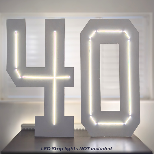 4ft Light-Up Numbers – DIY Cardboard Number Party Decor (lights not included)