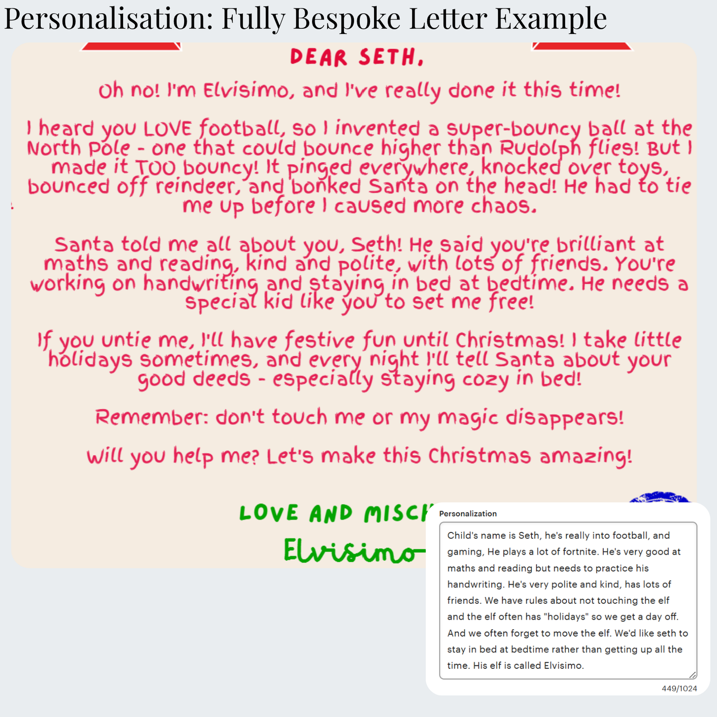 Elf on the Shelf Interactive Arrival Letter - Personalised A3 Display Board
