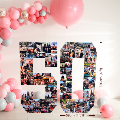 4ft Giant Number Photo Kit - DIY Personalised Birthday Backdrop