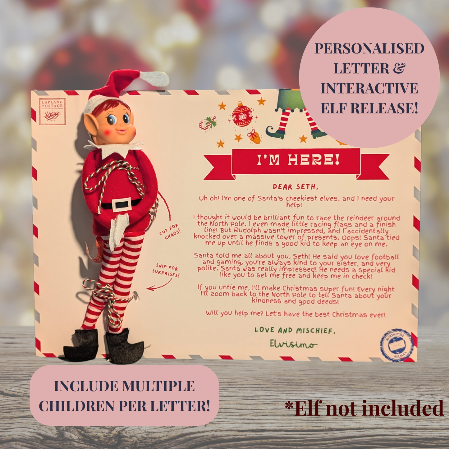 Elf on the Shelf Interactive Arrival Letter - Personalised A3 Display Board