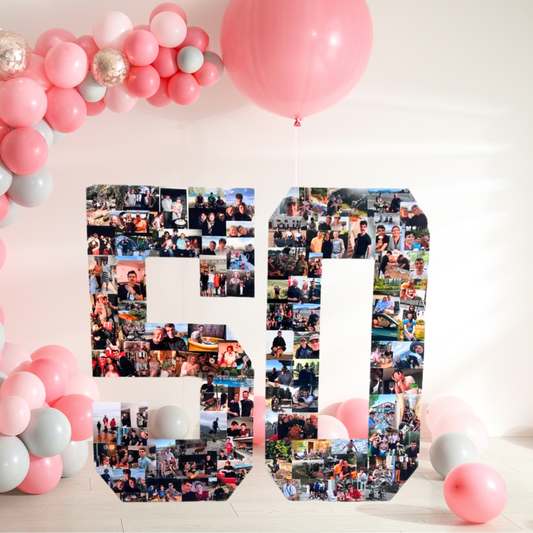 4ft Giant Number Photo Kit - DIY Personalised Birthday Backdrop
