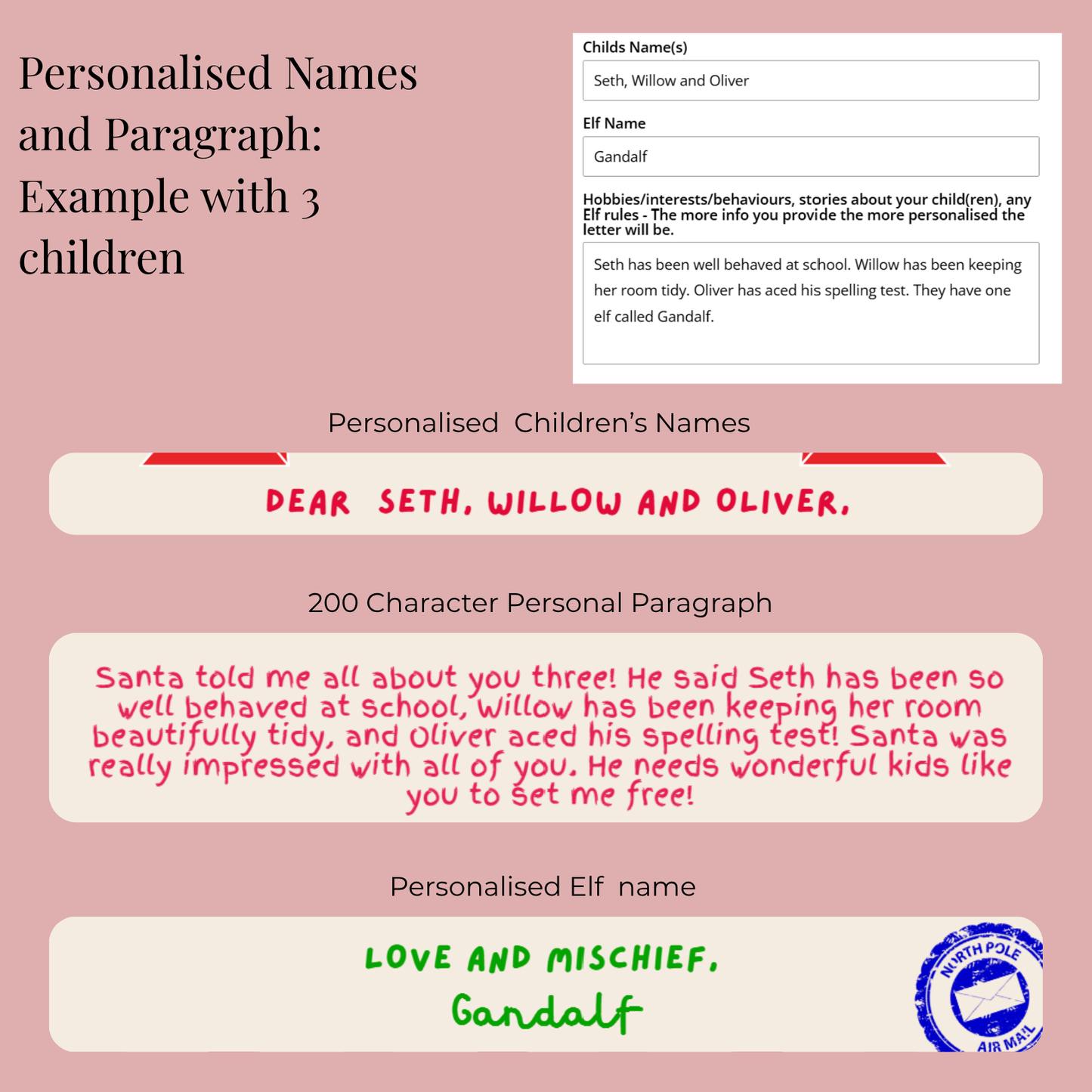 Elf on the Shelf Interactive Arrival Letter - Personalised A3 Display Board