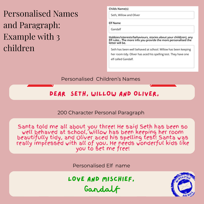 Elf on the Shelf Interactive Arrival Letter - Personalised A3 Display Board